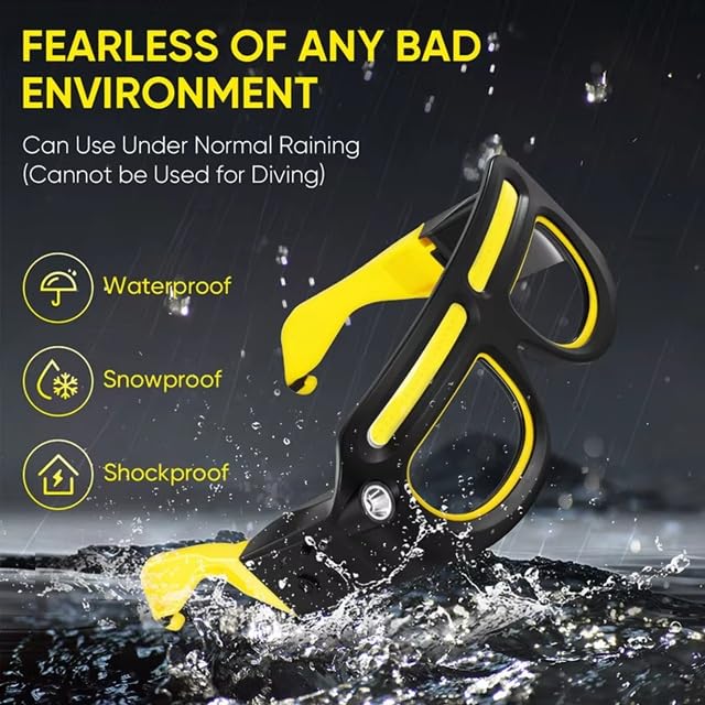 Omana Lampe frontale avec 5 modes d'éclairage LED rechargeables, étanche, détecteur de mouvement, lampe frontale pour l'extérieur, camping, course à pied, randonnée, pêche, garage, adultes (jaune2)