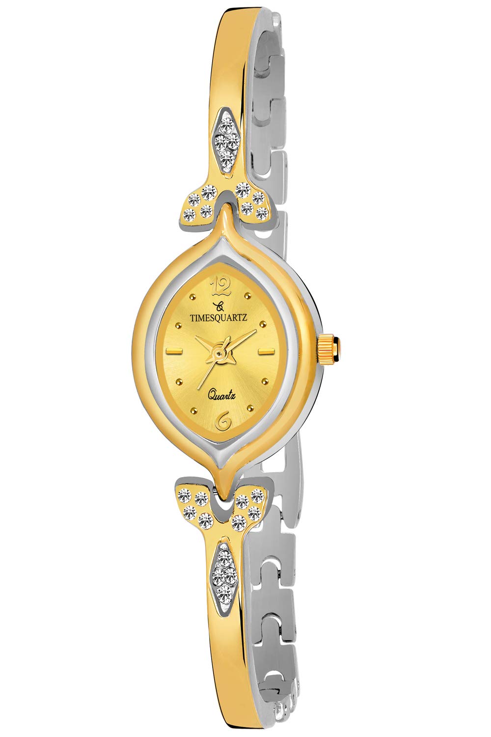 TIMESQUARTZ Analog Stainless Steel Wrist Watches for Girls Women Watches Latest in Fashion Women Ladies Watch Analogue with Golden Dial & Silver & Gold Belt Womens & Girls Watch (B08BLMZZRY) Amazon Price History, Amazon Price Tracker