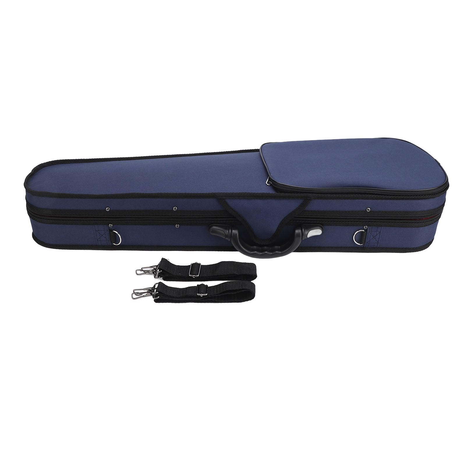 JTLB Estuche de violín ligero de 3 capas con medidor de humedad, resistente a la presión, triangular, caja de viaje para violín (forro rojo)