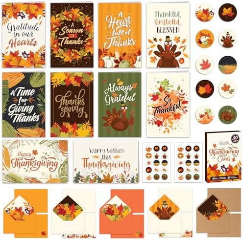 NUOBESTY 12pcs Thanksgiving Greeting Card Thanksgiving Cards Harvest - View #11