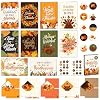 Decorably 40 Pack Foiled and Glittery 4x6in Happy Thanksgiving Cards with Envelopes Stickers 10 Charming Designs Thanksgiving Greeting Cards with Envelopes with Printed Message Inside