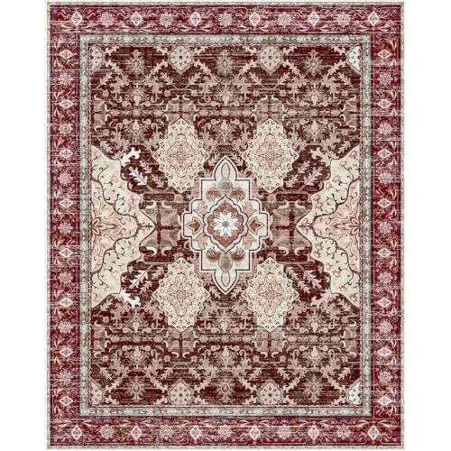 AMTOVO Tapete Área 8x10 Rectangular Boho Vintage Rojo miniatura 3