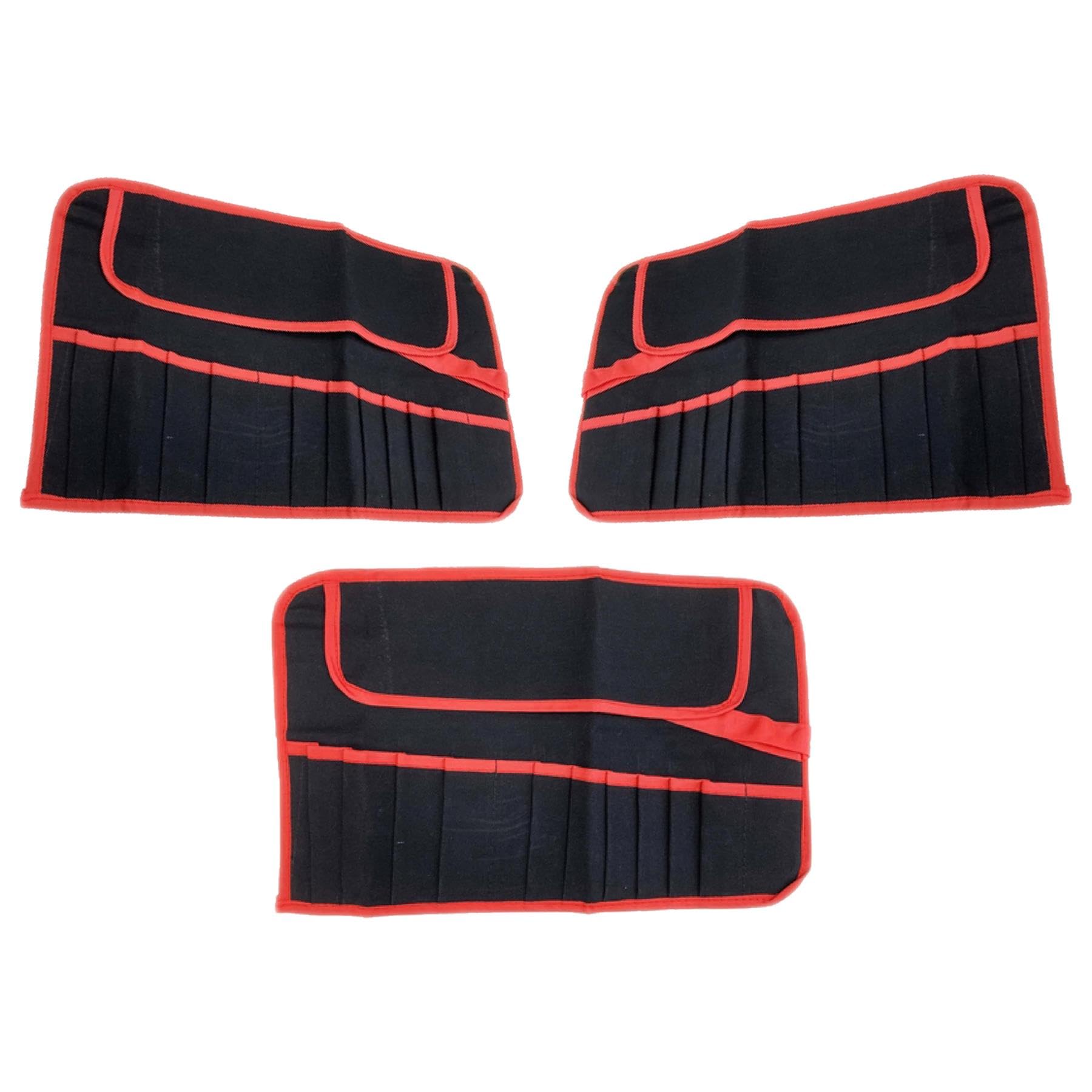 Dapetz ® (Pack of 3) 12 Pocket Canvas Tool Roll Bag Tool Organiser for Electrician, Plumber, Carpenter and Handyman Heavy Duty Tool Roll Pouches (44cmX 28cm)