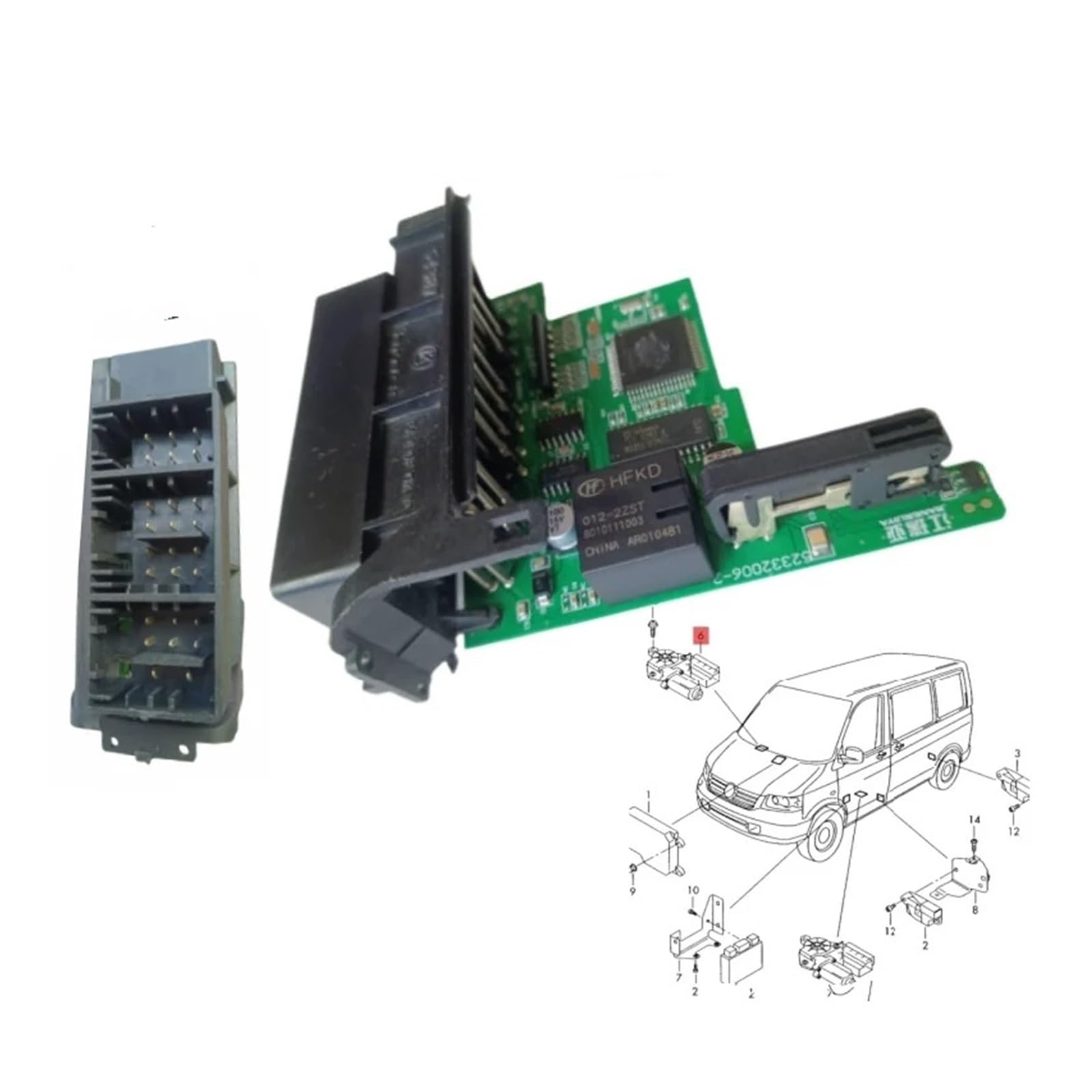 Hhfksci Power Window Regulator for VW for Campmob for Transporter T5/T6 2003-2007 Window Regulator Motor Module Door Lock System Control Unit 7H1959801A 7H1959802A(7H1959802A)