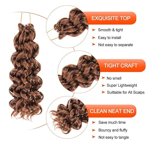 Miniatura 2 de GoGo - Cabello rizado de ganchillo de 10 pulgadas, 7 paquetes de cabello rizado de ganchillo para playa, cabello ondulado con ganchillo para mujeres