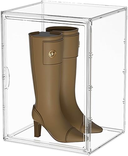 Miniatura 2 de Caja organizadora de acrílico transparente de 4 niveles de 15.7 x 11.8 x 9.8 pulgadas, soporte de plástico con puerta magnética y 3 tableros