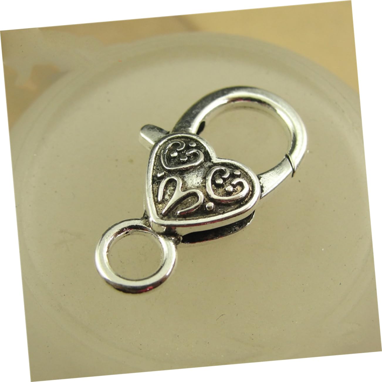 3 Set Di Elementi Essenziali Per La Creazione Di Gioielli Set Di Fermagli A Moschettone in Lega Per Collane E Bracciali Fibbie A Forma Di Cuore 40 Pezzi * 3