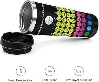 Amazon | 元素周期表 元素記号 化学 魔法瓶 水筒 マグボトル 真空 断熱