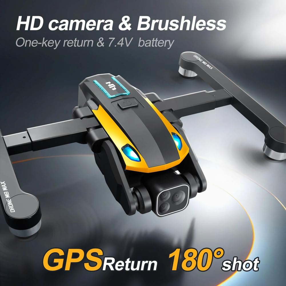 Drone GPS m8pro RC 4k Profesional con cámara Gran Angular HD 1080p, helicóptero Plegable, WiFi, FPV, retención de Altura, Juguete de Regalo