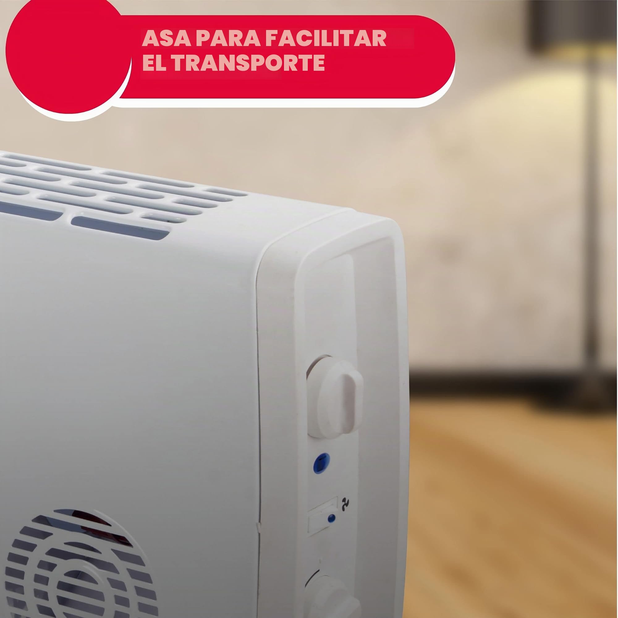 ARDES AR4C05 Termoconvector Eléctrico SMOOTHY 1700/2000W para Calentar el Hogar y la Oficina, Con Termostato, Calentador Convector de Aire Caliente