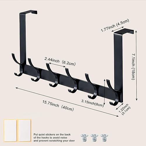 Miniatura 4 de BOOMIBOO Ganchos para colgar sobre la puerta, colgador de puerta resistente, ganchos para toallas para baño, 12 ganchos grandes sobre la puerta para