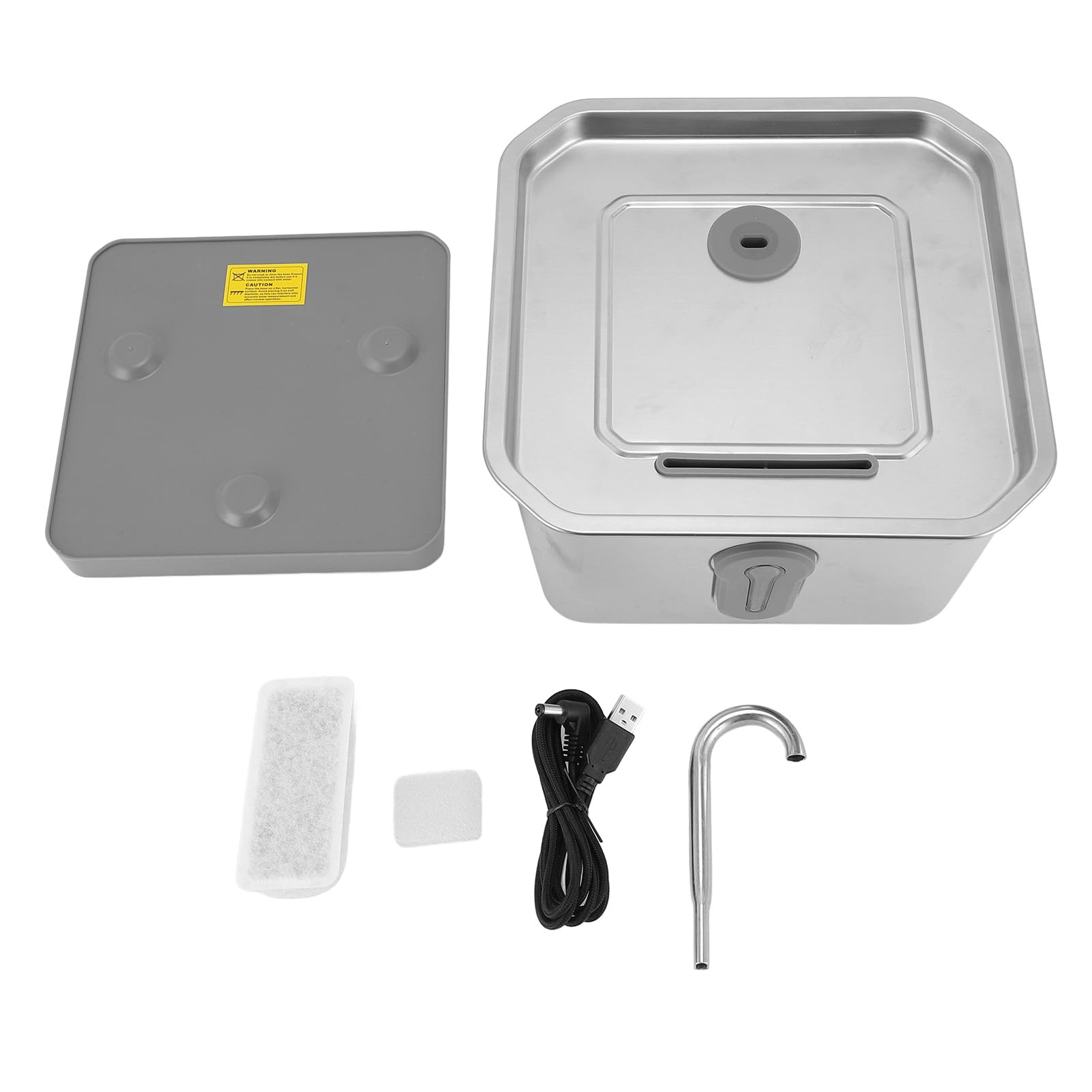 Fuente de Agua de Mascotas de Acero Inoxidable Automático 3.5L Tazón Filtrado de Gran Capacidad para Amantes de los Gatos y Perros