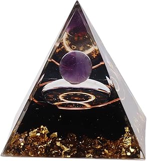 Crystal Pyramid, 2in Orgone Pyramid for Positive Energy, Small Healing Crystal Pyramid Porstive Energy Generator, Orgonite Pyramid for Resist Stress, Gift for Men Women (Taurus)