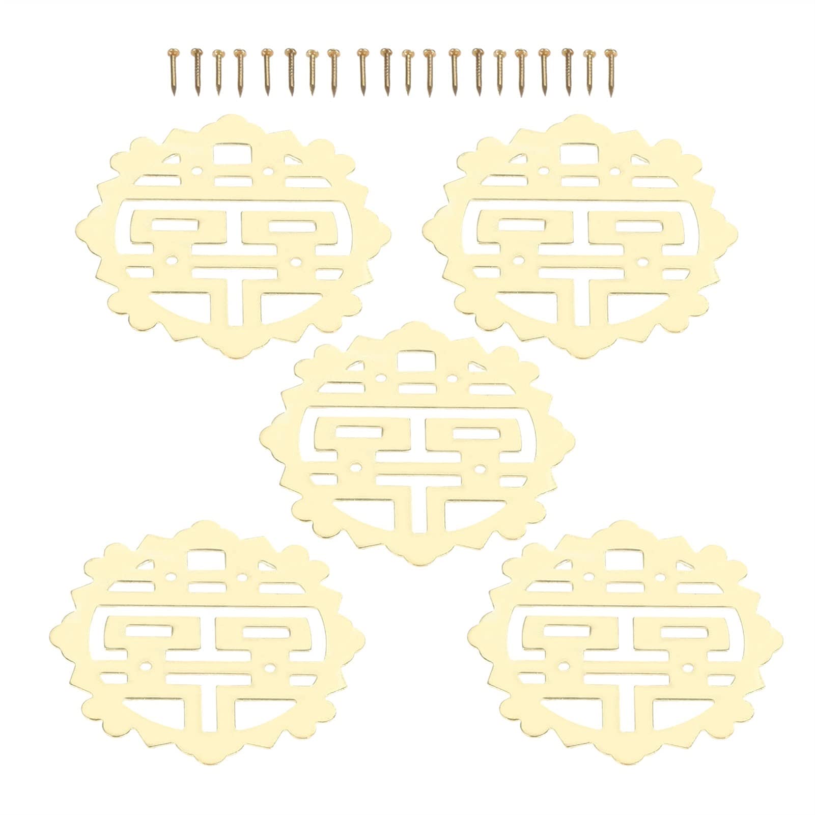 Xuchil 5Pcs 54Mm Round Flower Wraps Cabochon Ancient Flatback Embellishments Scrapbooking For Diy Decorative Protectors Bracket Box Corner Protector