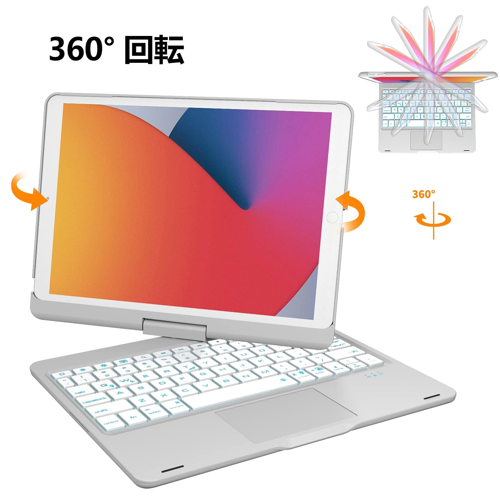 【色:シルバー_サイズ:10.2/10.5inch】[業界独創な設計・360°回 色:シルバー_サイズ:10.2/10.5inch】[業界独創な設計・360°回の