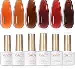 GAOY Pastel Pink Blue Gel Nail Polish Set, 6 Colors Green Yellow Nude Spring Soak Off UV Light Cure Gel Polish Kit for Salon and Nail Art DIY at Home