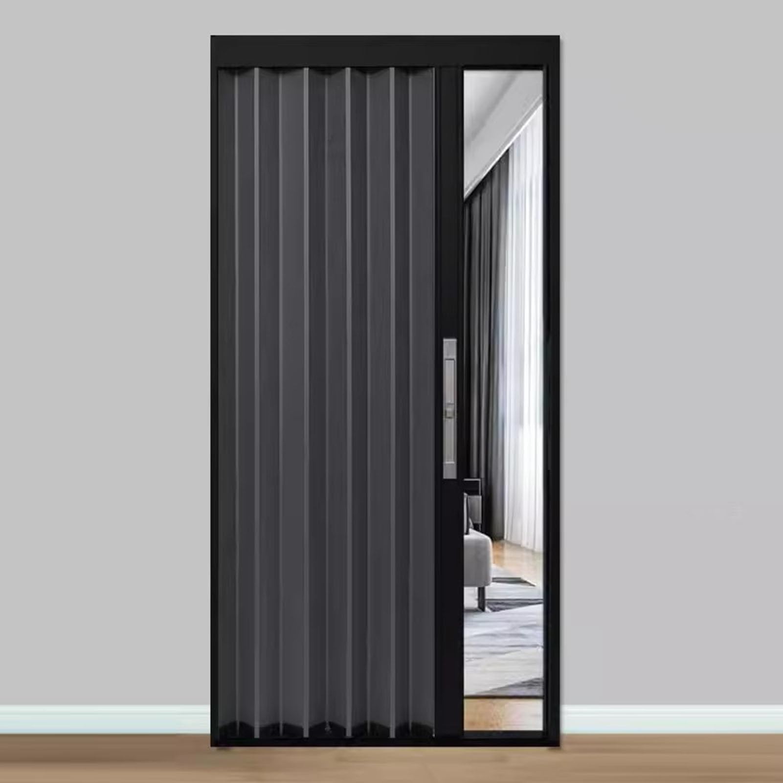 Multifold Accordion Folding Doors, Space Saving Interior Closet/Bedroom/Kitchen Sliding Door, Aluminum Bi-Fold Door with Lock and Keys, Easy to Install, Customizable(A,24X40IN(61X101CM))