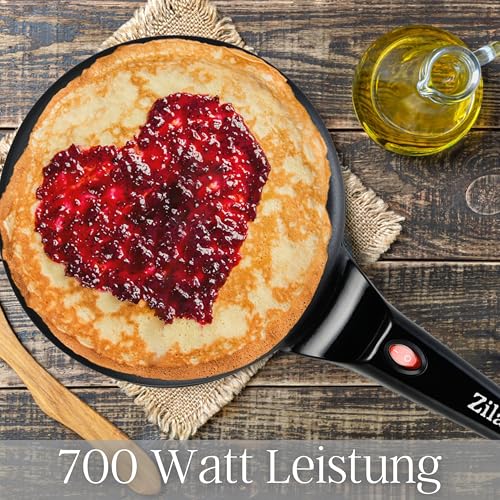 Crepes Maker | Cool-Touch-Griff | Antihaftbeschichtung | 20 cm Durchmesser | Creperie | Crepes Maschine | Crepesmaker | Galettes | Crepes Pfanne | 700 Watt – Bild 4