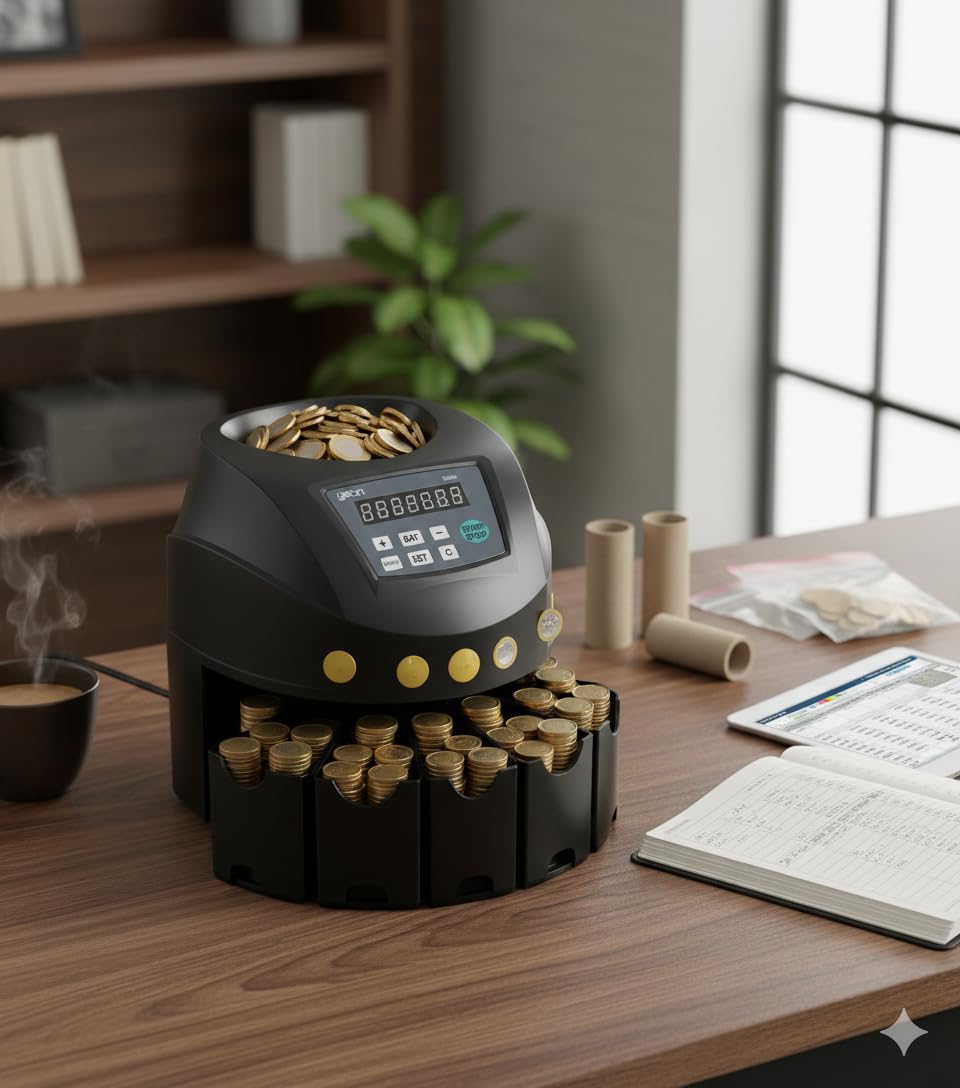 Contador de Monedas Automático Clasificador 200 Monedas/Minuto Capacidad 300-500 Compatible EUR USD Pantalla LED RS232