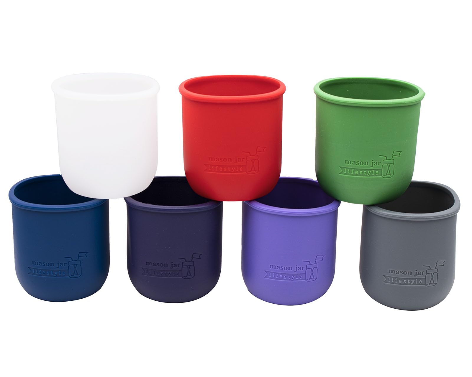 Regular Mouth Pint 16oz Silicone Sleeves/Jackets for Protecting Ball, Kerr, Canning Jars by Mason Jar Lifestyle (2, Deep Blue)