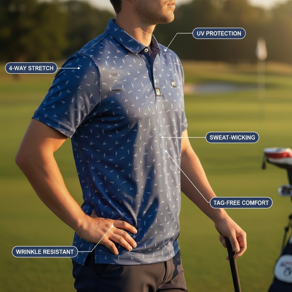 Greater Half - Men's Sex Ed Polo Golf Shirt, UPF 45+ Sun Protective, 4-Way Stretch, Stay-Right Collar, Superior Breathability - Image 6