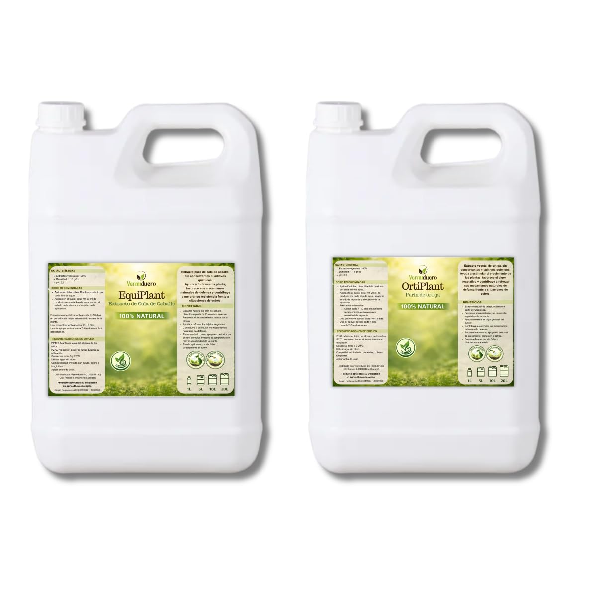 Purín de ortiga + cola de caballo. Pack de extractos vegetales. (Pequeño (10L))