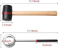 Vista 2 de Herramientas de abridor de coco con martillo, herramienta de coco joven súper segura y fácil de abrir, juego de abridor de coco de acero inoxidable