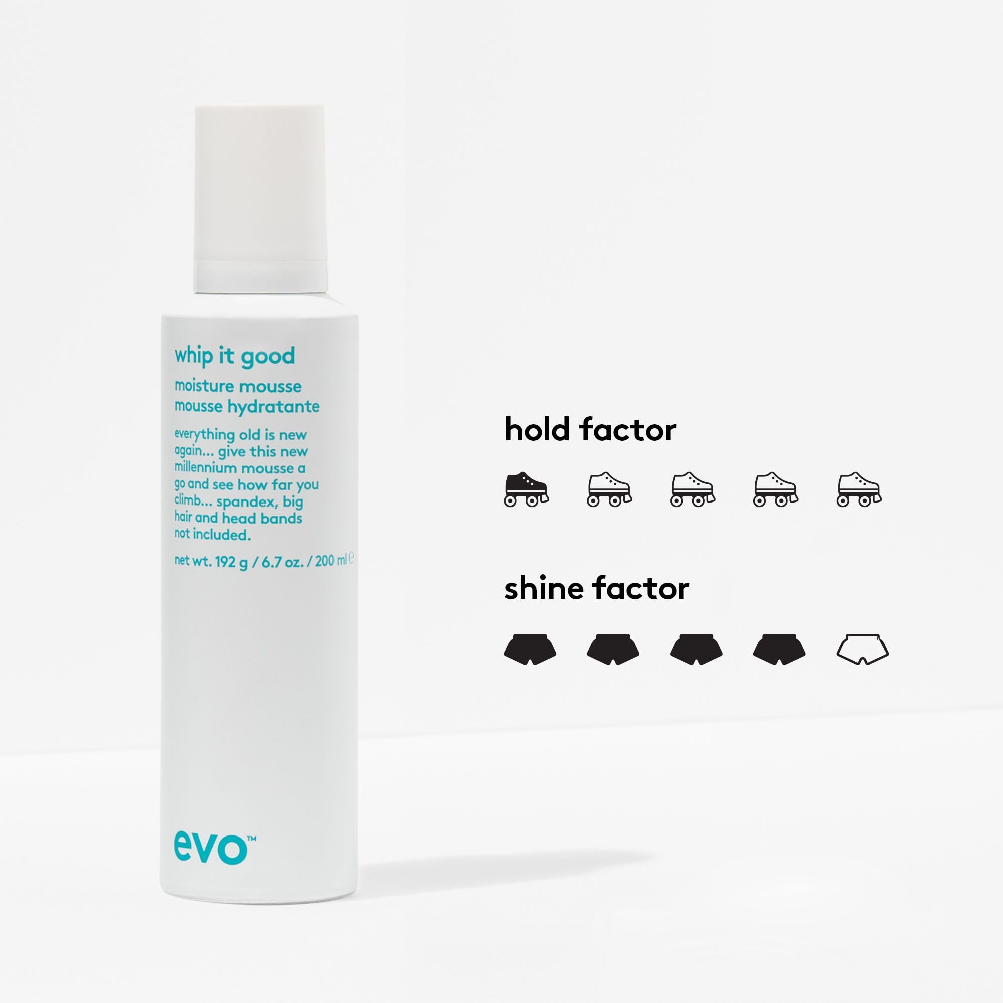 Evo Whip It Good Moisture Mousse - Full Size Moisture Rich Lightweight Hair Mousse To Hydrate, Soften & Add Shine To Dry Hair - 200ml - Image 2