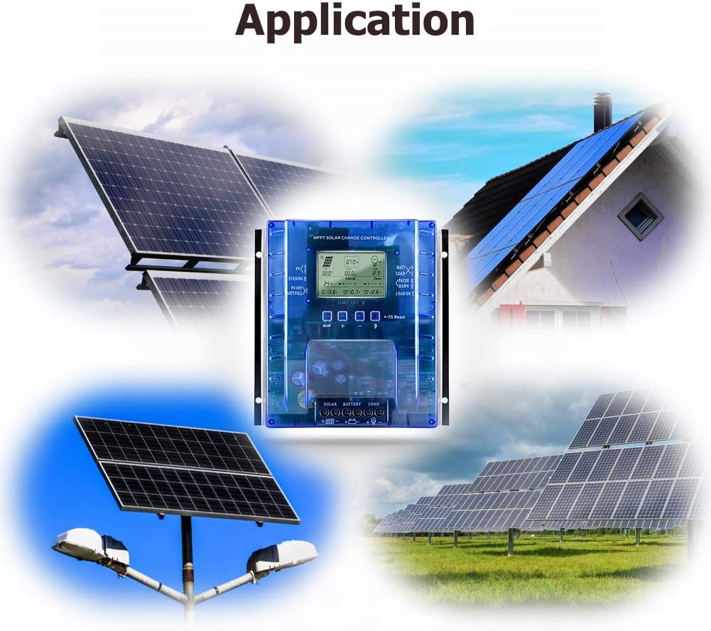 SolaMr MPPT Charge Controller 40A, 12V/24V Auto Solar Panel Charge Regulator with LCD Display for Sealed, Gel, Flooded Lithium Battery