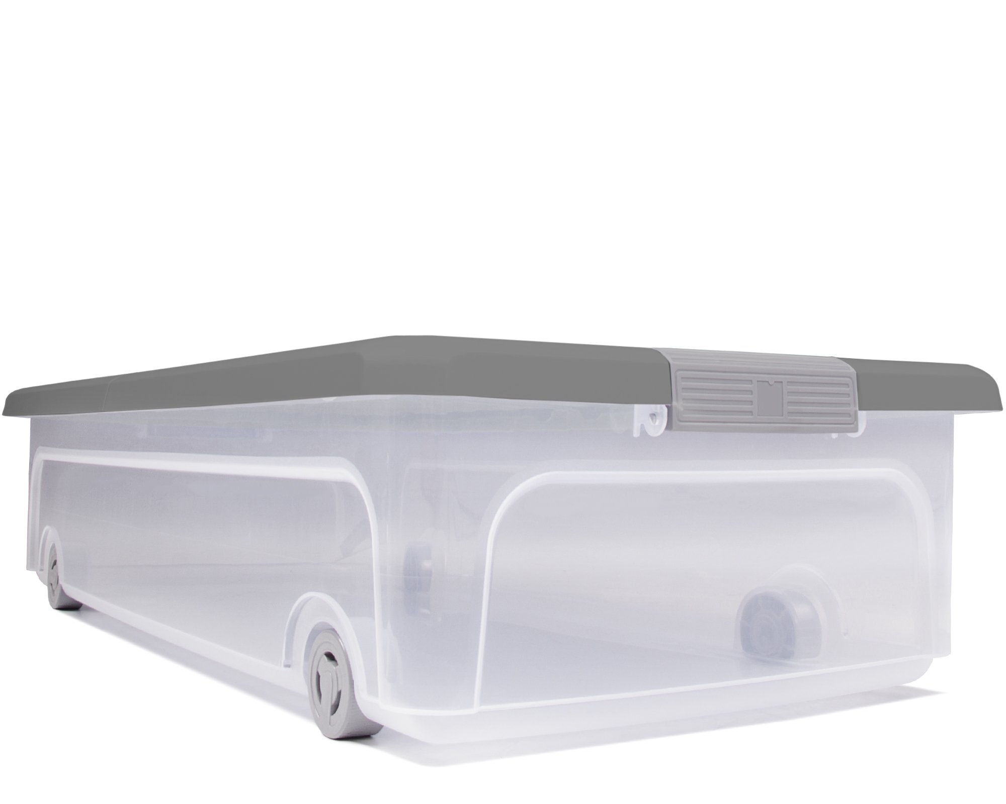 Ondis24 Unterbettbox Kleiderbox Schuhkiste Schuhbox Rollerbox Aufbewahrungsbox 35 W (5 Stück, Grau)