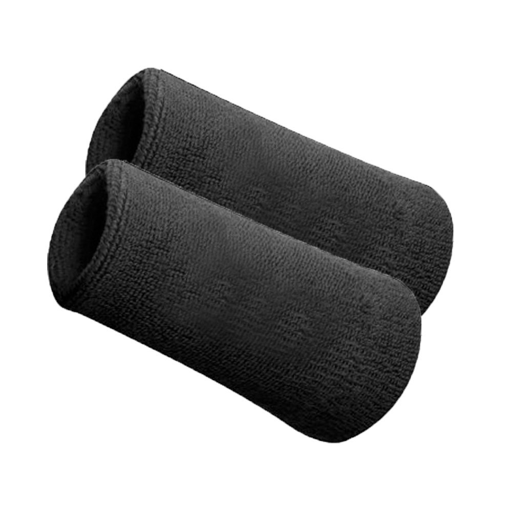 CASHWIN Cotton Sports Wristband for Men and Woman for Cricket Tennis and All Other Sports (Size - Long 15x8) 2Pair (Black,Black) (B09B1YVD8Y) Amazon Price History, Amazon Price Tracker