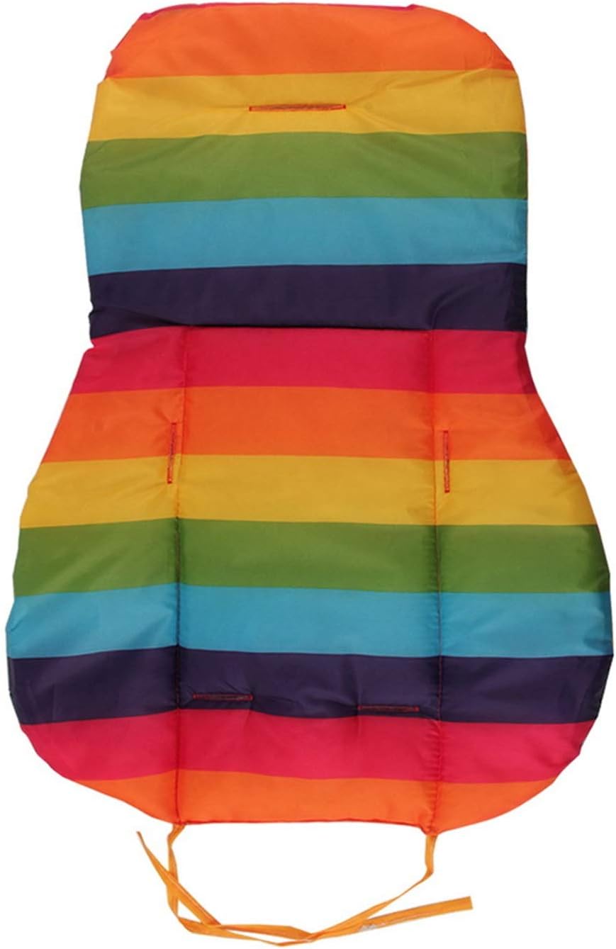 Poppyae Portable Baby Stroller Seat Cushion Cotton Stripe Baby Car Waterproof Pad Stroller Accessories Pram Rainbow Cotton Thick Mat Poppyae Portable Baby Stroller Seat Cushion Cotton Stripe Baby Car Waterproof Pad Stroller Accessories Pram Rainbow Cotton Thick Mat