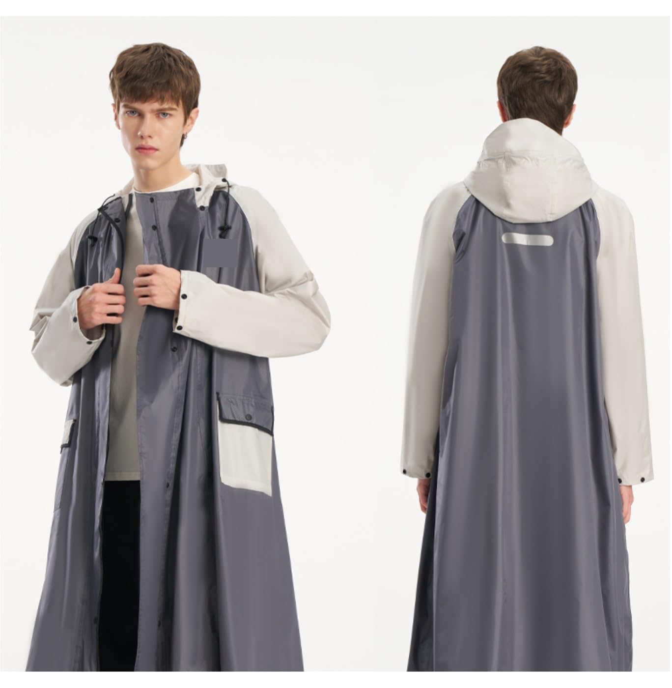 Poncho Antipioggia Impermeabile Impermeabile Da Uomo, Giacca Antipioggia Lunga Con Cappuccio, Cappotto Pesca Di Emergenza Mantella Antipioggia