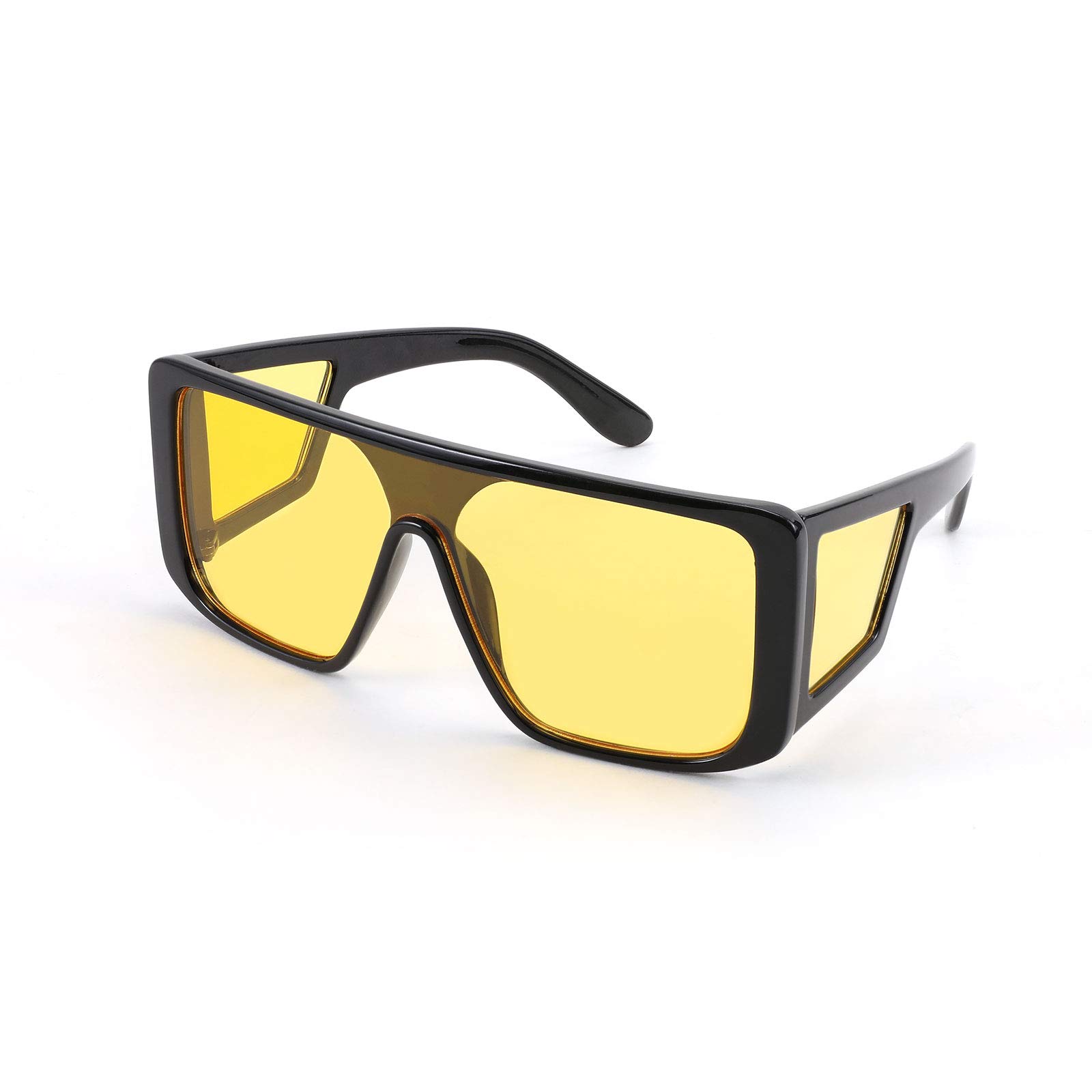 FEISEDY Rectangle Oversized Shield Sunglasses for Women Men Futuristic Rectangula Flat Top One Piece Shades B9037