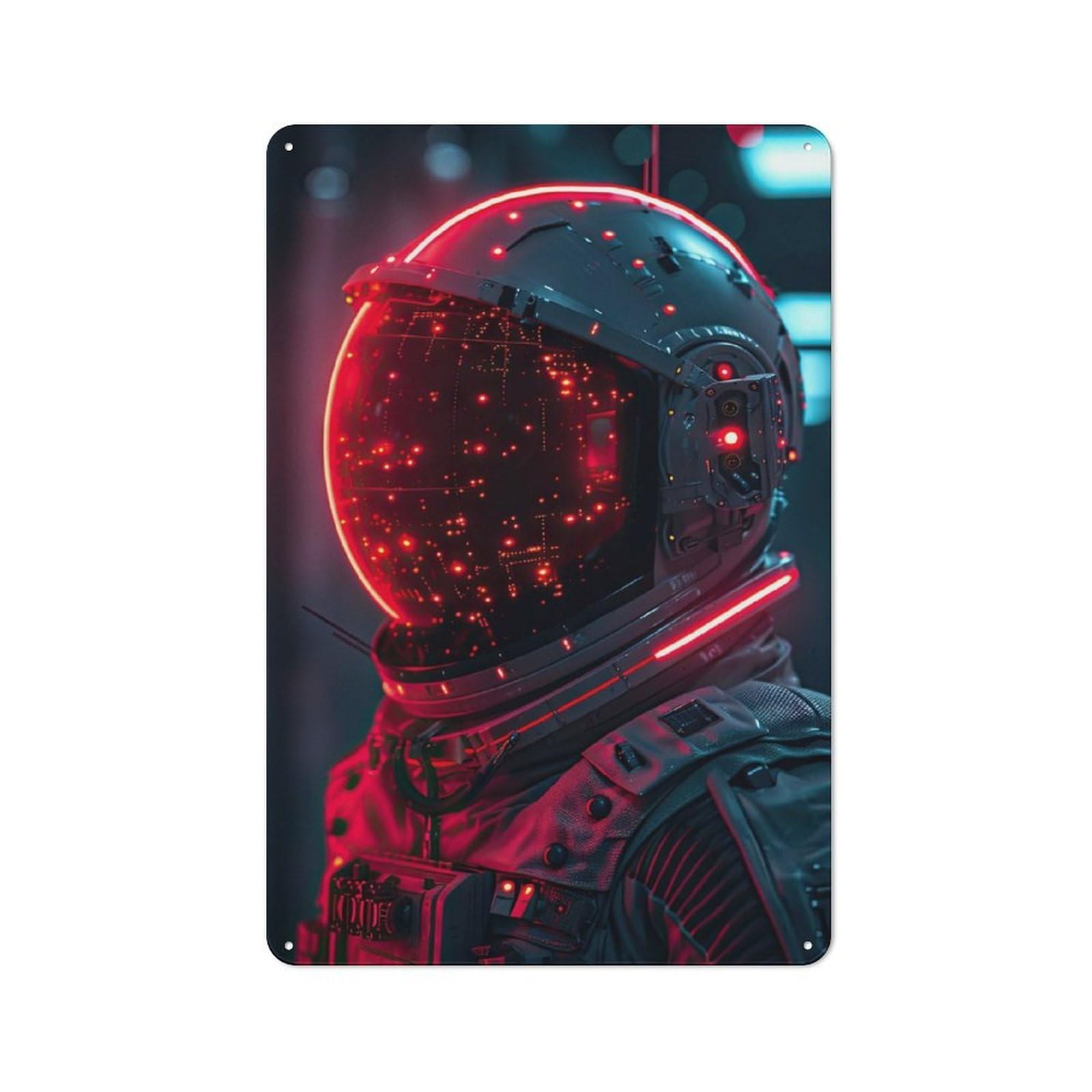 Junmoney Futuristic Astronaut Cottage Style Country Metal Sign 30X20cm, Farmhouse Wall Decor For Farmhouse Kitchen, Pantry Or Dining Area