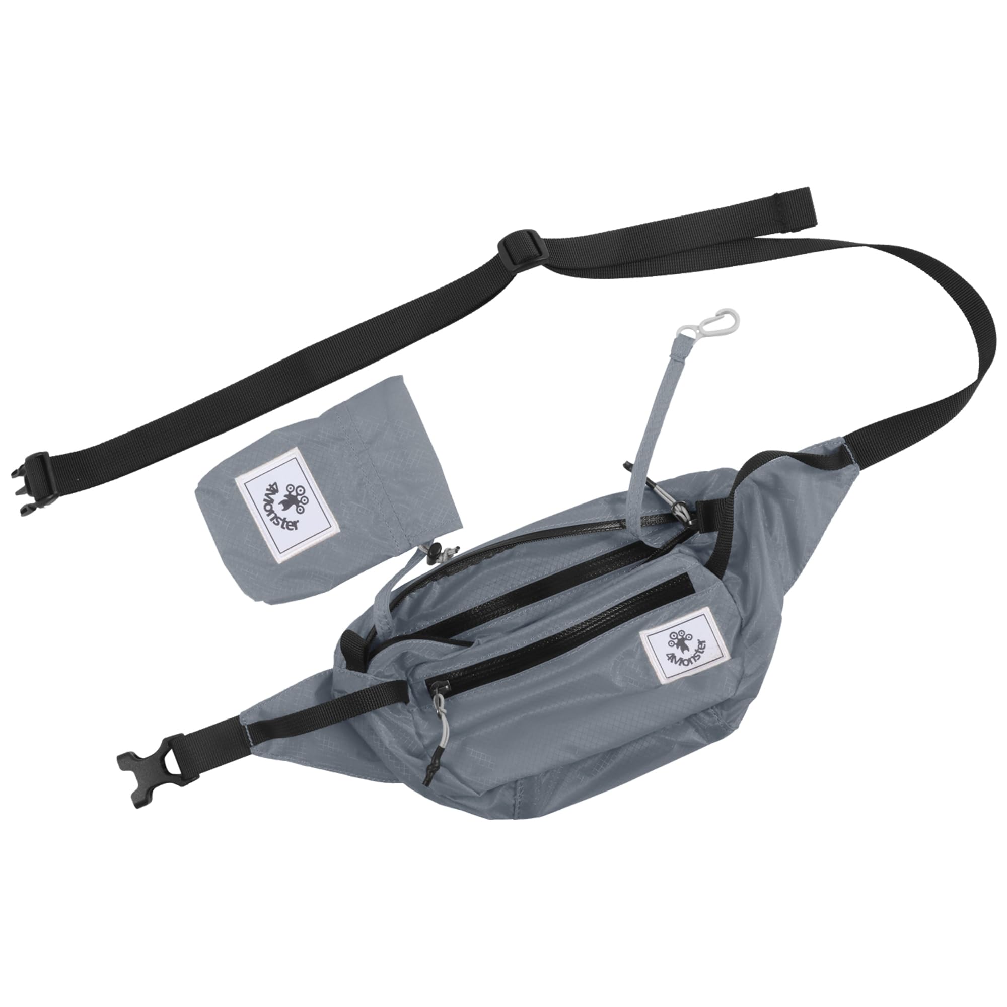 4Monster Hiking Waist Packs Portable,Water Resistant Fanny Bag with Adjustable Strap,Lightweight Crossbody Chest Bag Slim Bag (Silver, 2L), Silver, 2L US, Classic
