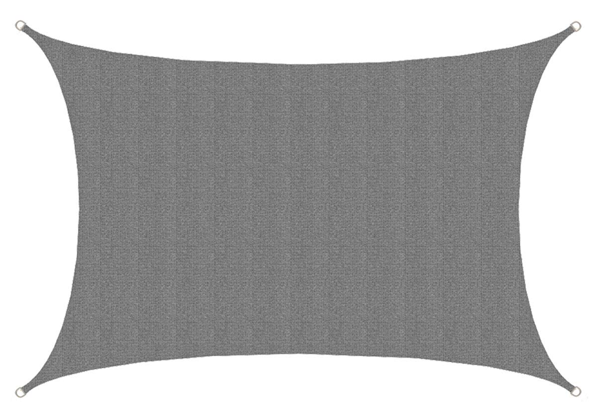 AMANKA Voile d'ombrage UV - 6x4m HDPE Rectangulaire Protection Solaire Toile de Jardin Balcon Gris
