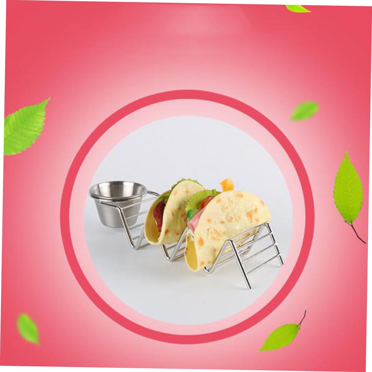 FUNOMOCYA 304 Taco Rack Taco Holder Comal for Tortillas Taco Stand up Holders Taco Shell Stand Holders Taco Tray Holder Mexican Food Taco Stand Rack Taco Shell Tray Mexican Pancake Rack