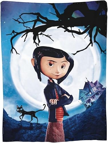 Miniatura 9 de Manta con estampado de película de animación de dibujos animados, 50 x 40 pulgadas, suave y ligera, manta de aire acondicionado, oficina, sofá,