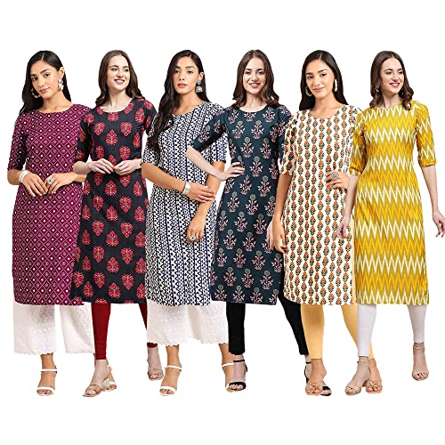 Image of Pinkmint Women's Crepe Digital Print Straight Kurta