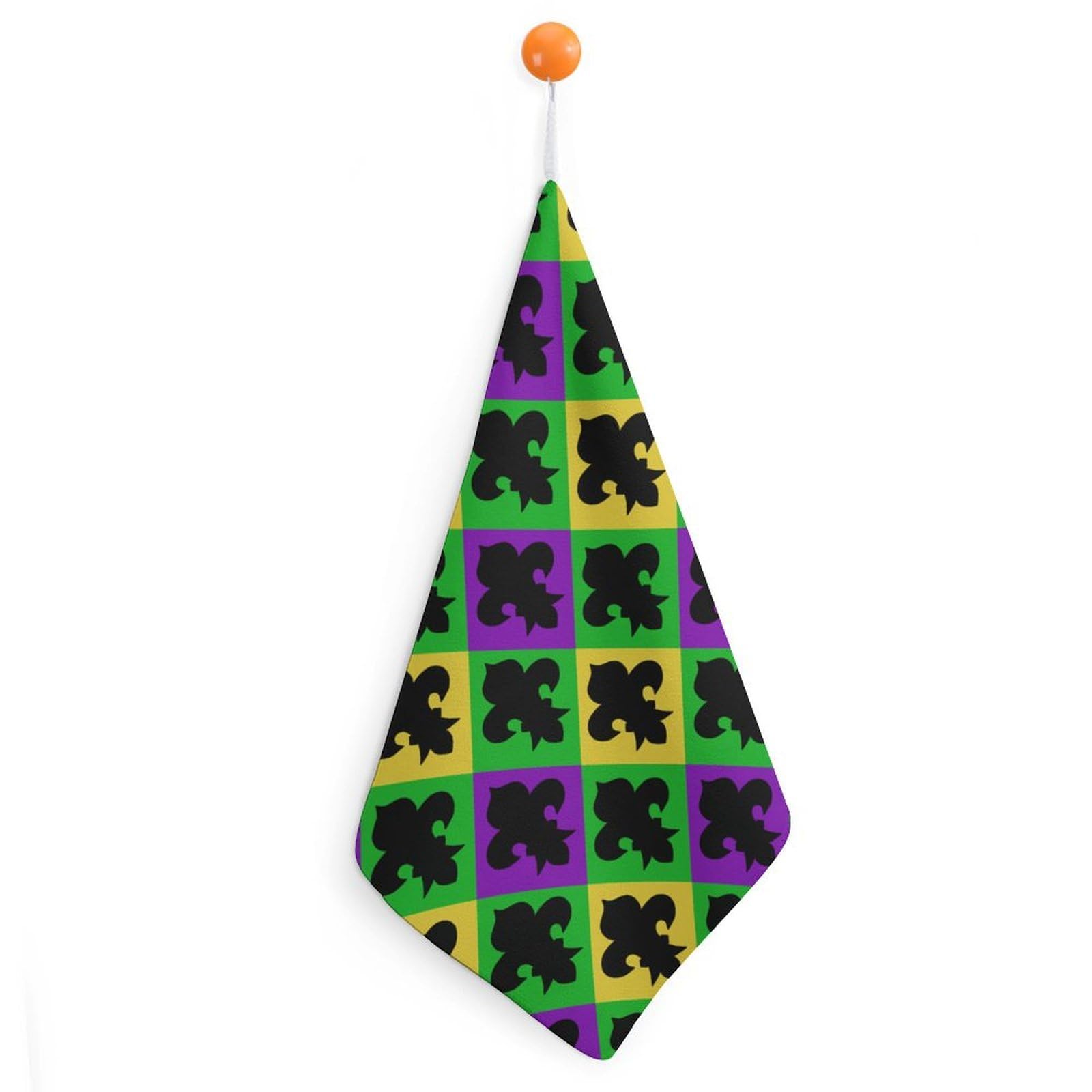 TXFBTRFSA Fleur De Lis Mardi And Gras Hand Towels with Hanging Loop Kitchen Towel Handkerchiefs Cleaning Cloths