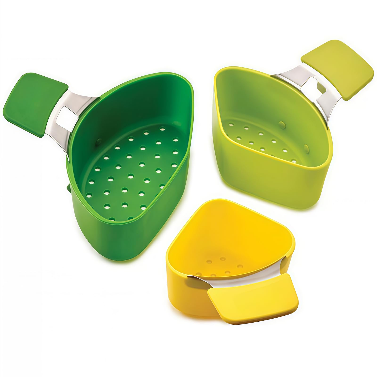 3 Pcs/Set Triple Divider Nest Non Stick Egg Steamer Cooking Strainers Silicone Saucepan Divider Steamer Basket Cooking Strainer Kitchen Gadgets