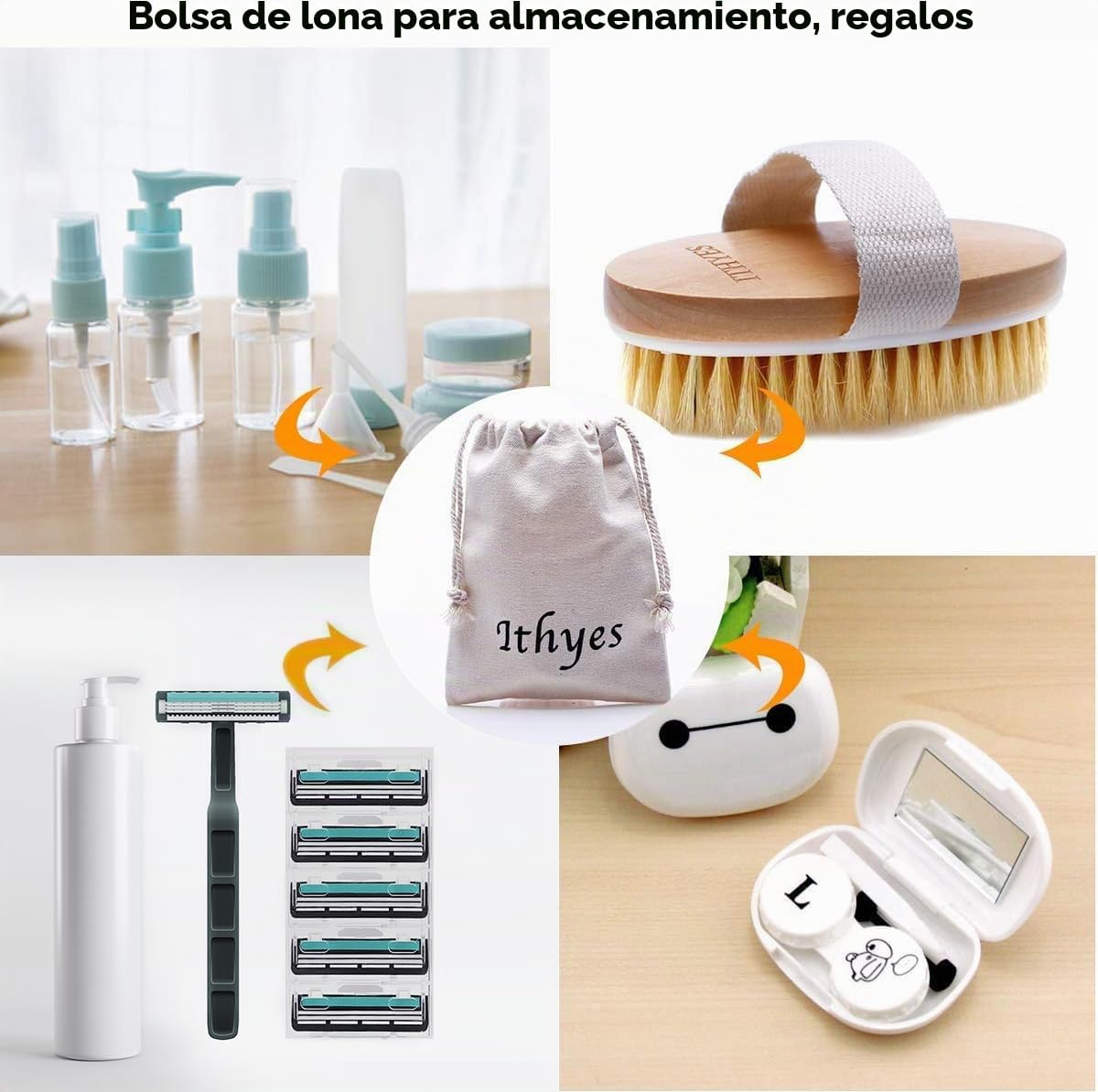 IthyesIthyes - Cepillo exfoliante para el cuerpo, cepillo de cerdas naturales para eliminar las toxinas de la piel muerta, mejora las funciones linfáticas, exfolia