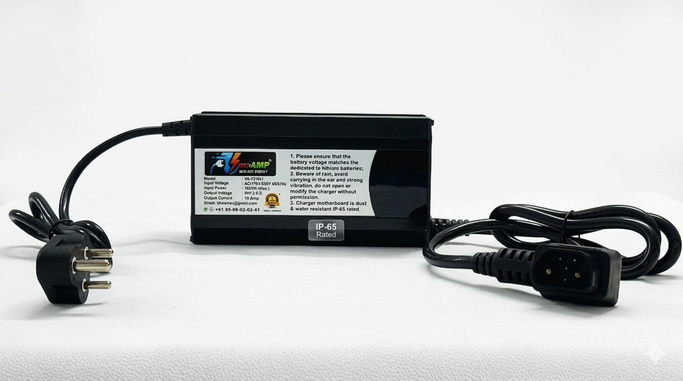 84V 10A Fast Lithium Battery Charger Compatible with Revolt RV400 & RV300, 1000W, IP65 Rated, Digital Display-image-49