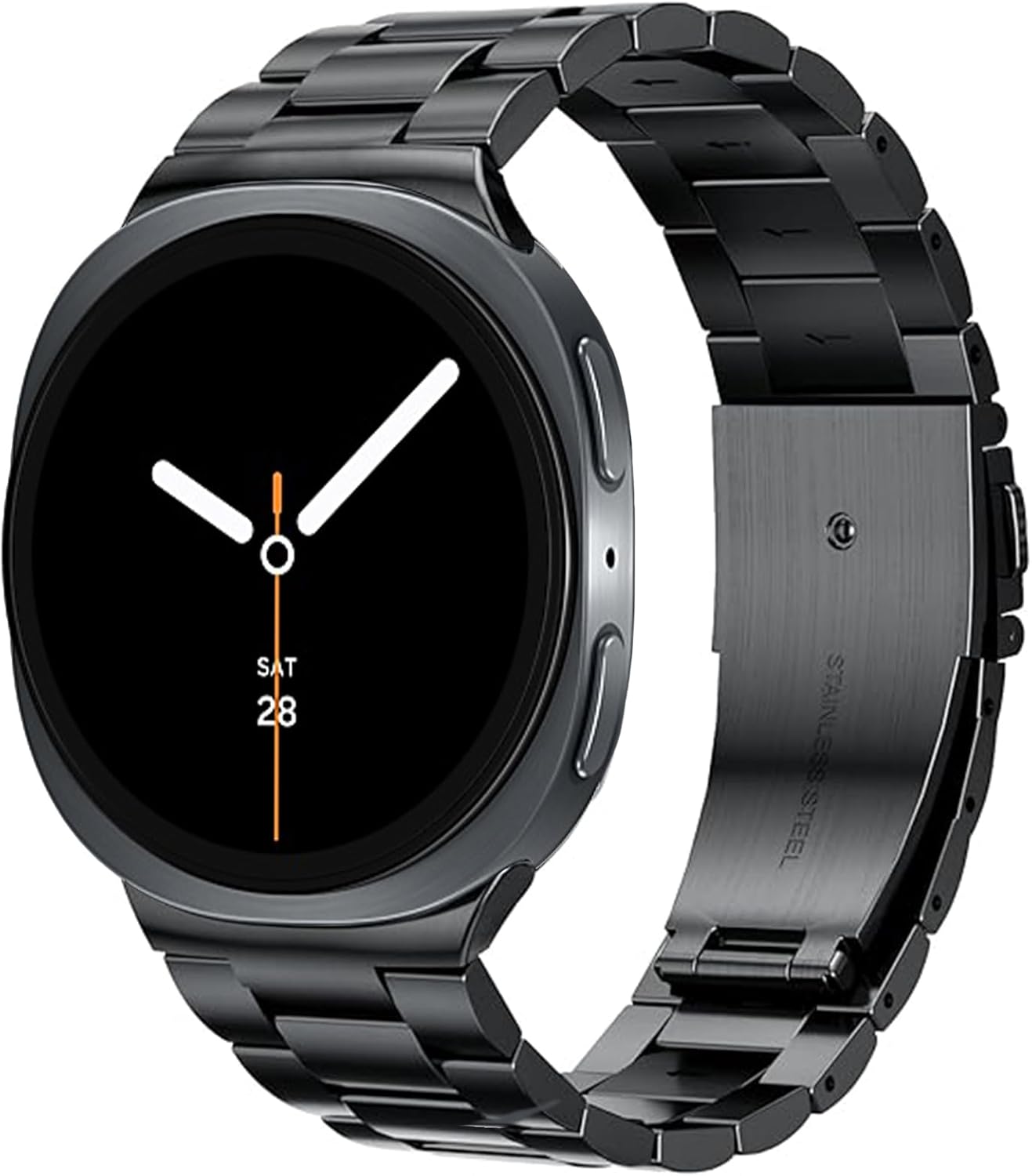 Metal Band Compatible with Samsung Galaxy Watch 8 40mm/44mm/Classic 46mm 2025,No Gap Business Stainless Steel Strap for Galaxy Watch8 Men Women,NOT for Other Models BLACK