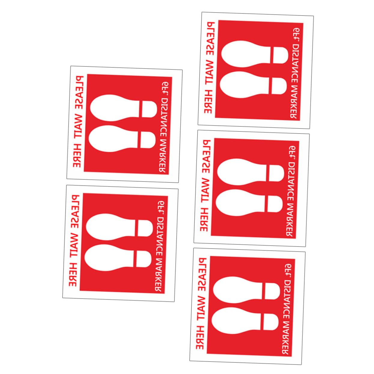 SUPVOX Sticker Pack for Social Distancing 5 Sheets School Public Space Decals Self-Adhesive PVC Wall Adhesive for Safety
