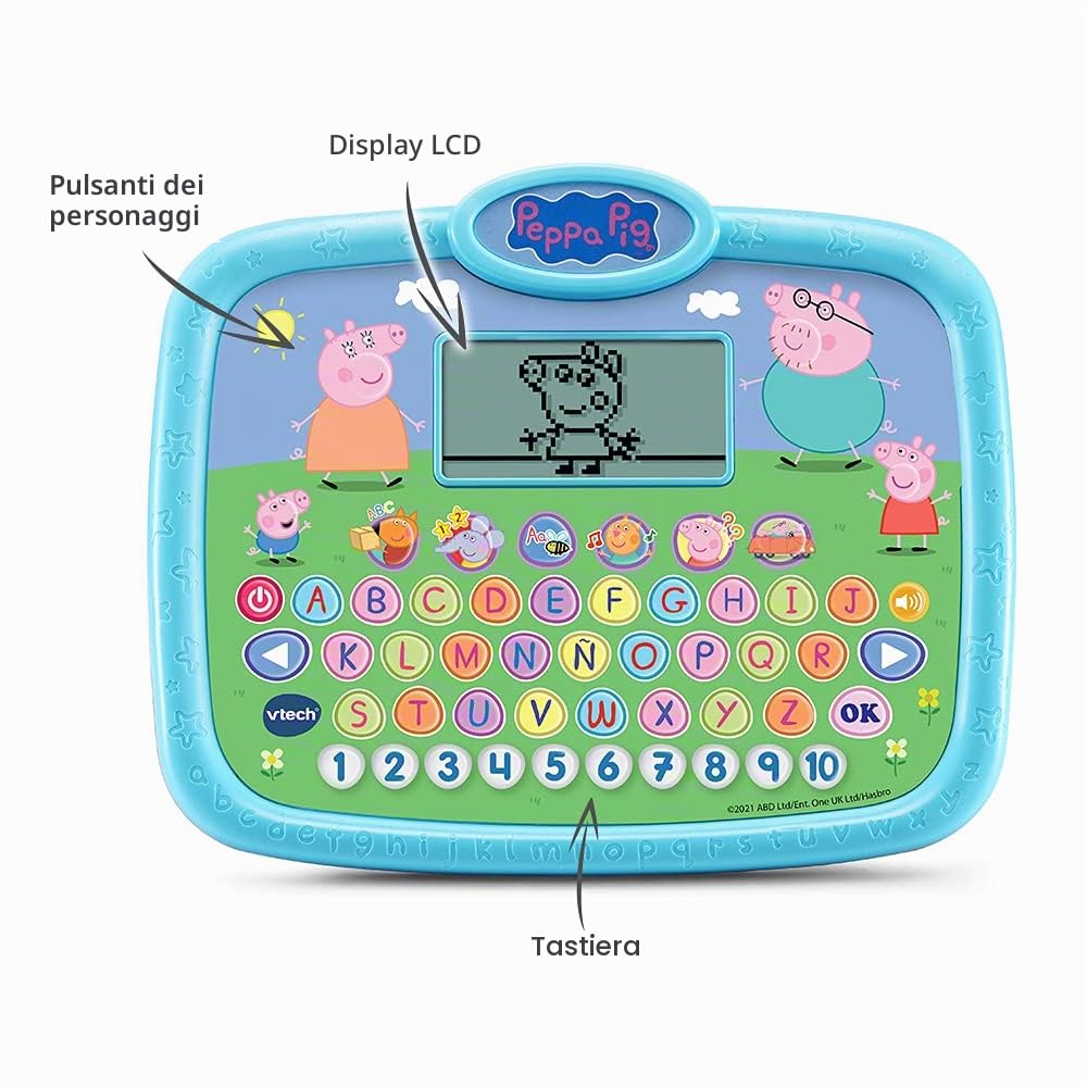 VTECH VTech-80-546622 Tablet Peppa Pig, Giocattolo educativo per Bambini +3 Anni, impara Le Lettere e i Numeri, Versione ESP (3480-546622), Colore, único, 80-546622