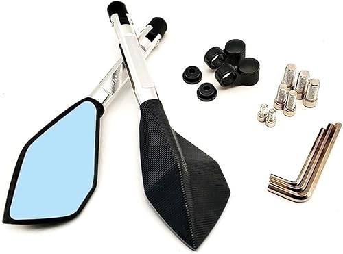 Mirror Motorcycle Mirrors Moto Side Rearview Mirrors CNC Aluminum For Yamaha MT125 MT01 TX125 Adventure MT03 MT25 YBR 125 YZF R15 (Color Silver,