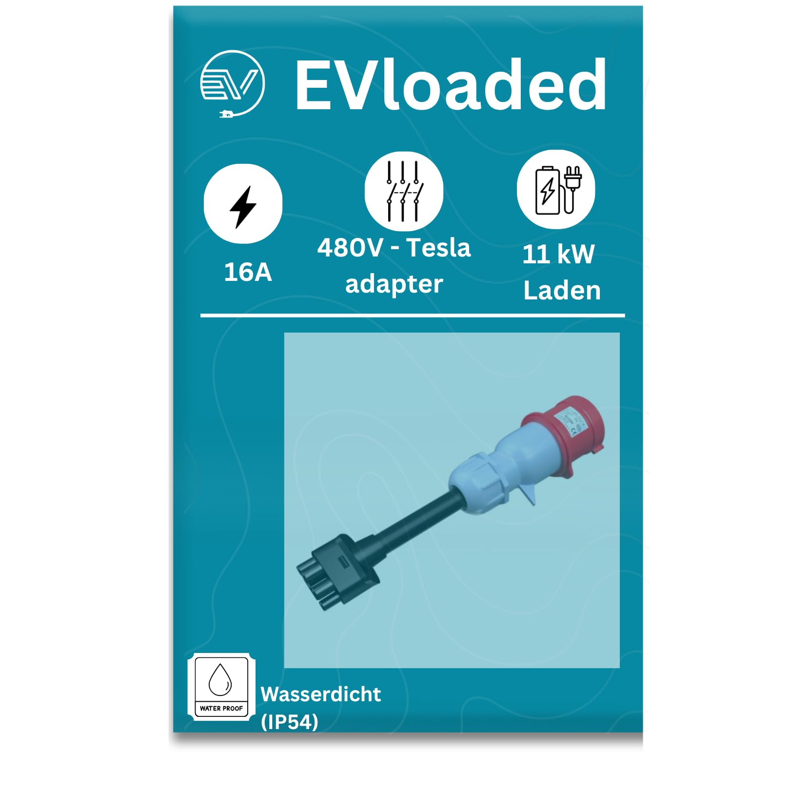 Tesla adapter 16 A, 3-fazowy, 480 V, czerwone gniazdo - konwerter ładowania EV wtyczka - wysokiej jakości stacja ładująca Tesla EV adapter dla europejskich posiadaczy EV