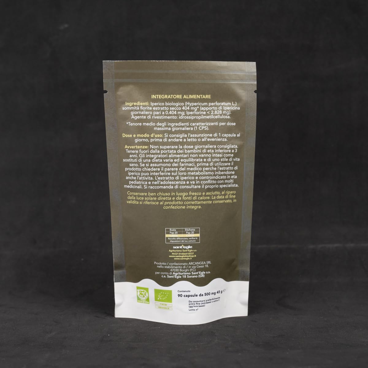 Sant'Egle - Rilassati, Iperico Biologico, 90 capsule